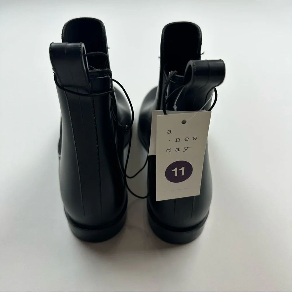 A New Day Black Waterproof Rain Boots Size 11